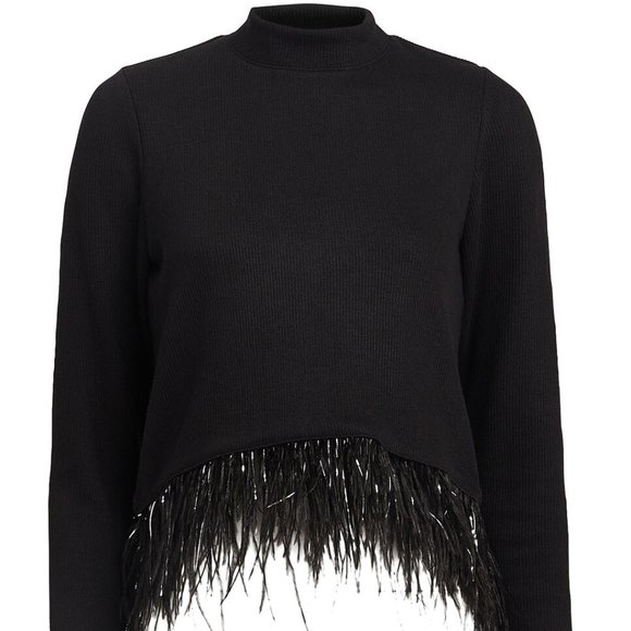 SAYLOR Sweaters - Saylor Milana Feather Trimmed Sweater
